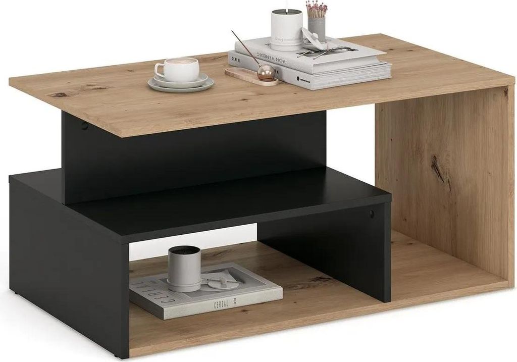 Lavice IVA 90x51cm artisan dub/černá Obrázek produktu 