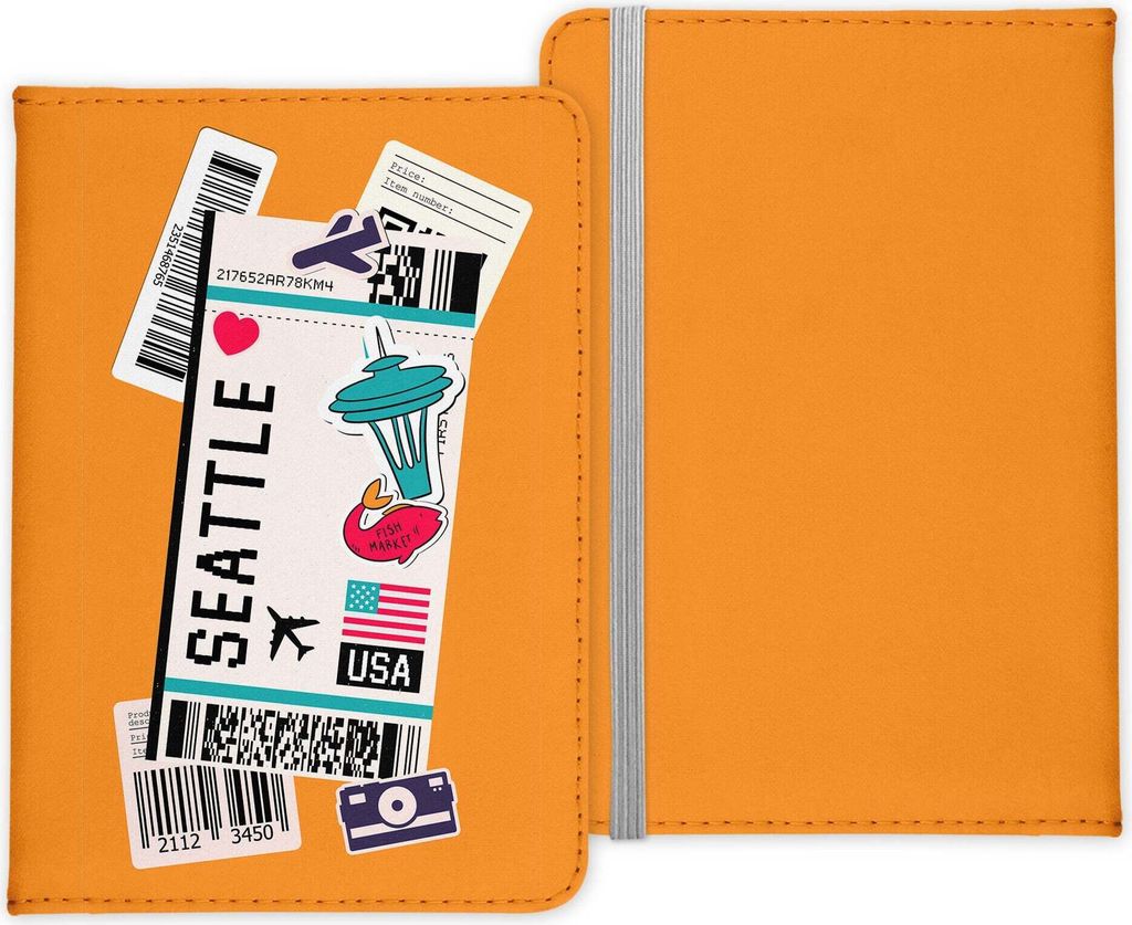 22Feels Seattle Souvenir Reisepasshülle Organizer Reisen Gadgets Washington USA Vereinigte Staaten Urlaub Kunst-Leder Etui Cover Frauen Männer Ki...