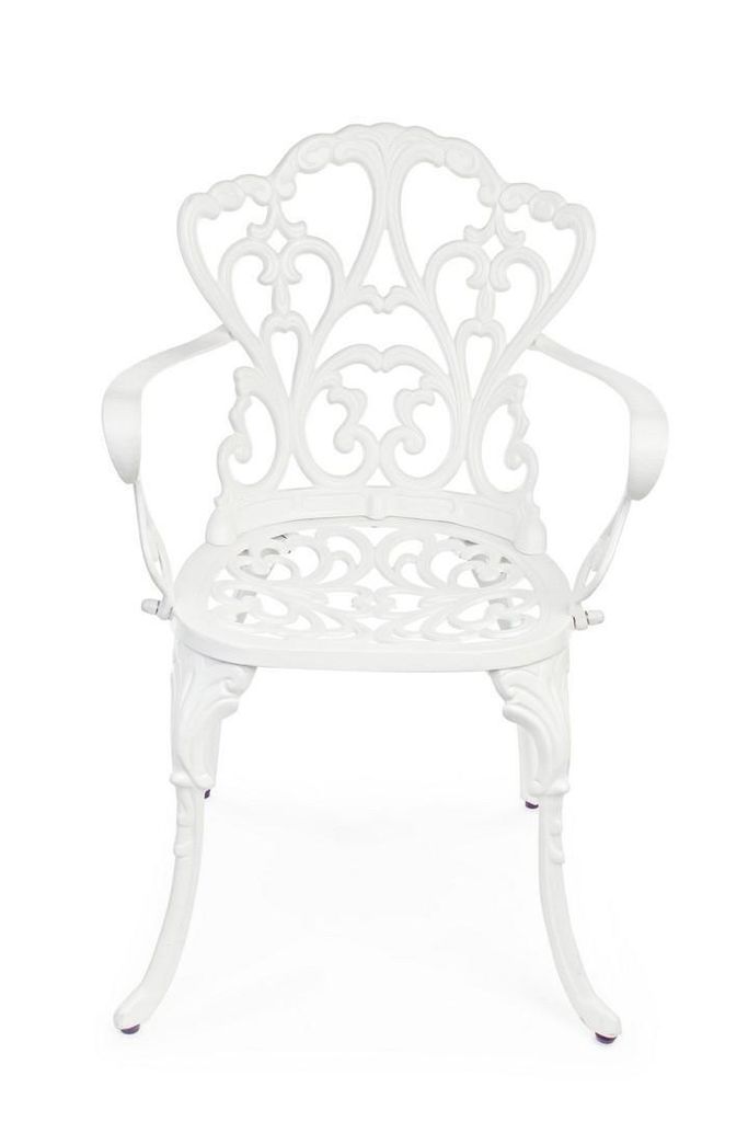 2er Set Stühle Victoria 57,5 x 58 x 87,5 cm Aluminium Weiß