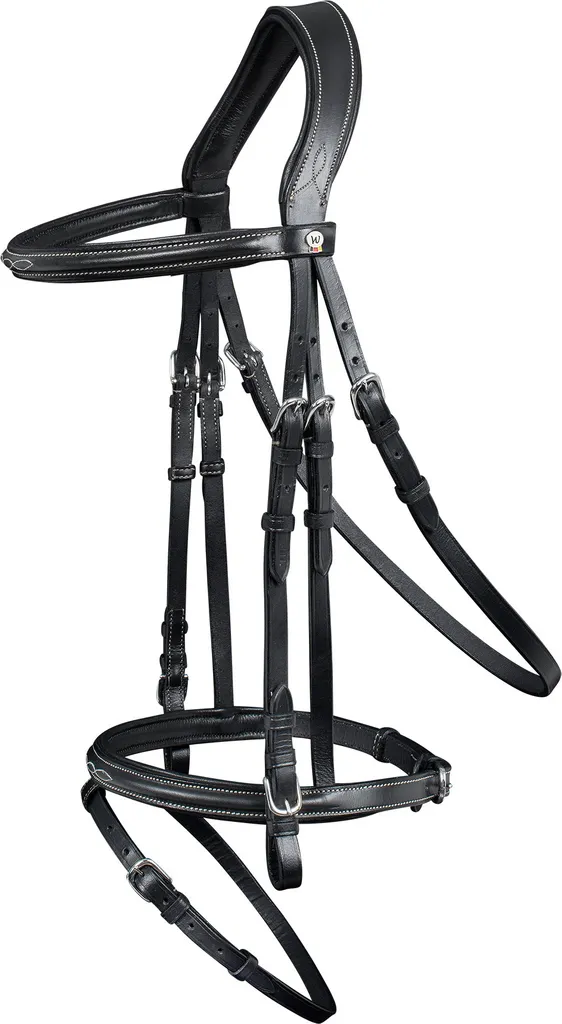 Waldhausen Bridon Santander combiné anglais avec muserolle en cuir noir