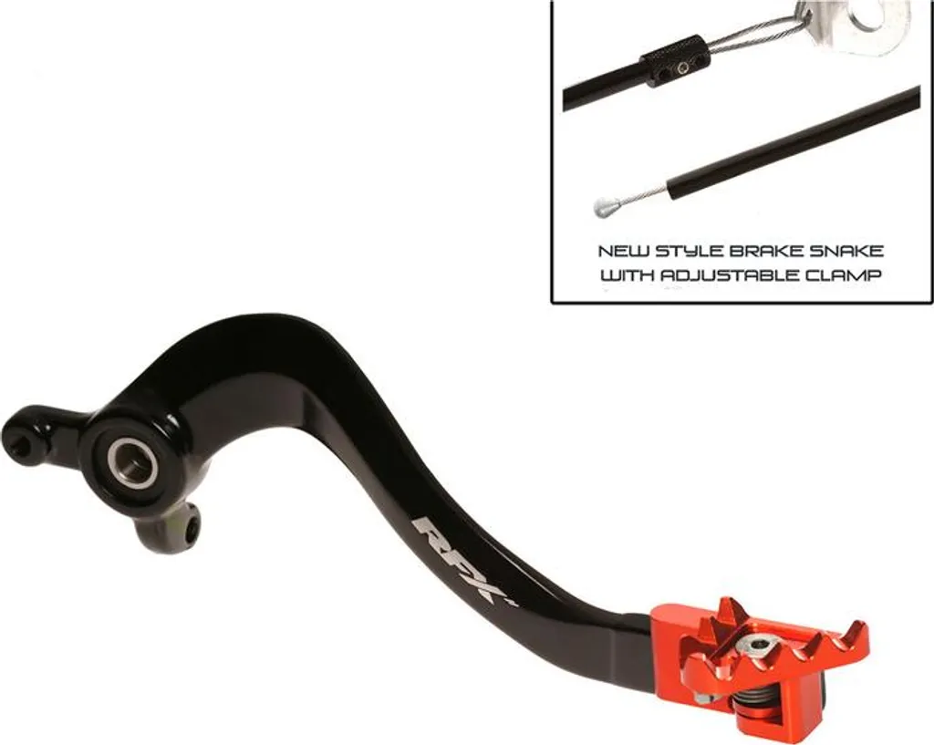 Pédale de frein arrière RFX Pro FT Noir Orange en Aluminium de Qualité
