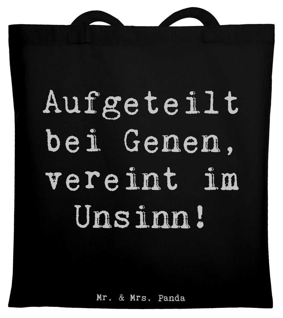 Mr. & Mrs. Panda Stoffbeutel Spruch Halbbruder Unsinn - Schwarz - Geschenk, Uni Tasche, Geschenke, Verbundenheit, Familie, Tote Bag, Gene, persönl...