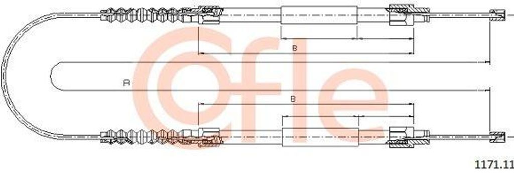 COFLE 1171.11 Seilzug, Handbremse OE 1314983080 kompatibel mit Boxer, Ducato, Jumper