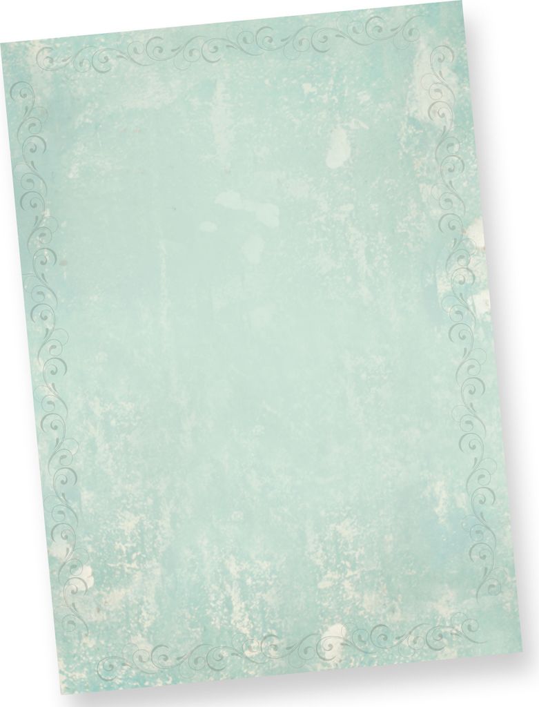 Briefpapier Türkis Grün marmoriert (100 Blatt) Vintage-Retro Beidseitig DIN A4 297 x 210 mm 90 g/qm