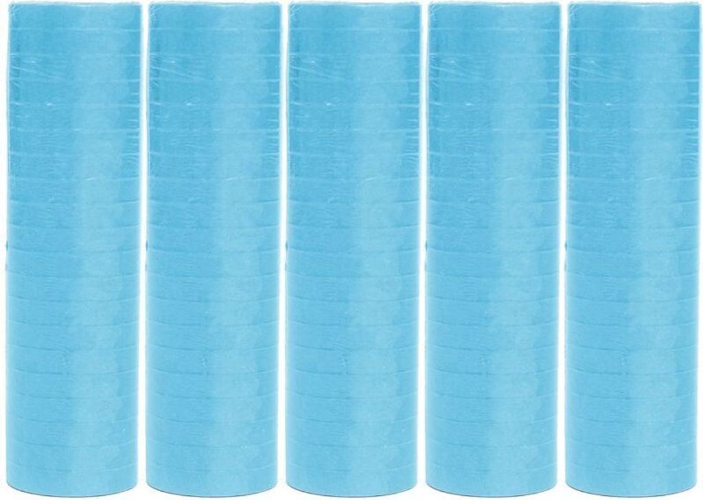 5 Rollen Papier Luftschlangen hellblau | schwer entflammbar