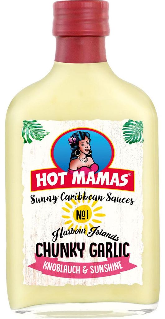 HOT MAMAS Sunny Caribbean Chunky Garlic Sauce Knoblauchsoße Zdjęcie produktu 
