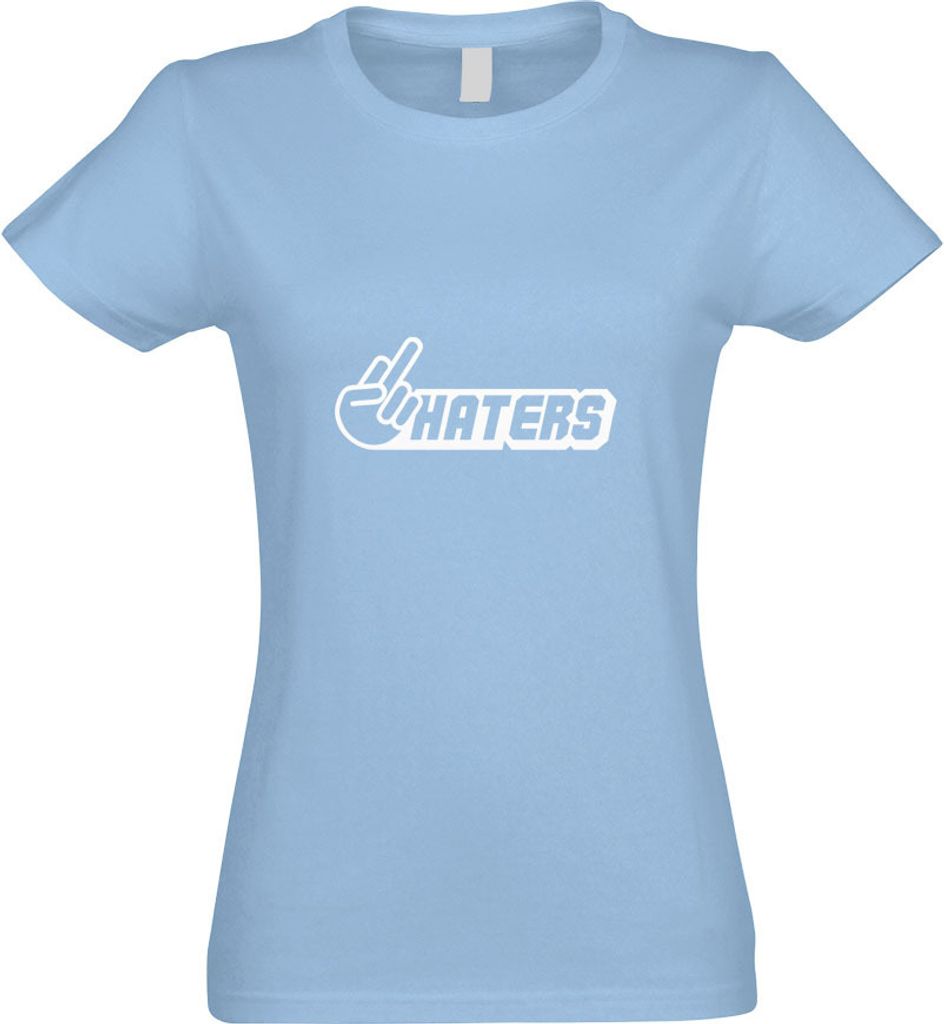 Kiwistar - T-Shirt tailliert - Damen - himmelblau - Haters - mit Motiv Bedruckt - Funshirt Design - Sport - Freizeit - Damen - XXL