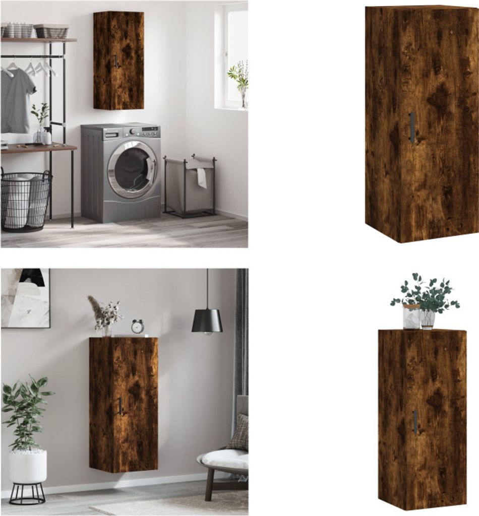 vidaXL Wandschrank Räuchereiche 34,5x34x90 cm - Wandschrank Produktbild 