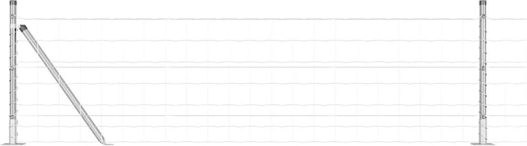 vidaXL Zaun mit Pfosten Silber 0,6 x 25 m Stahl