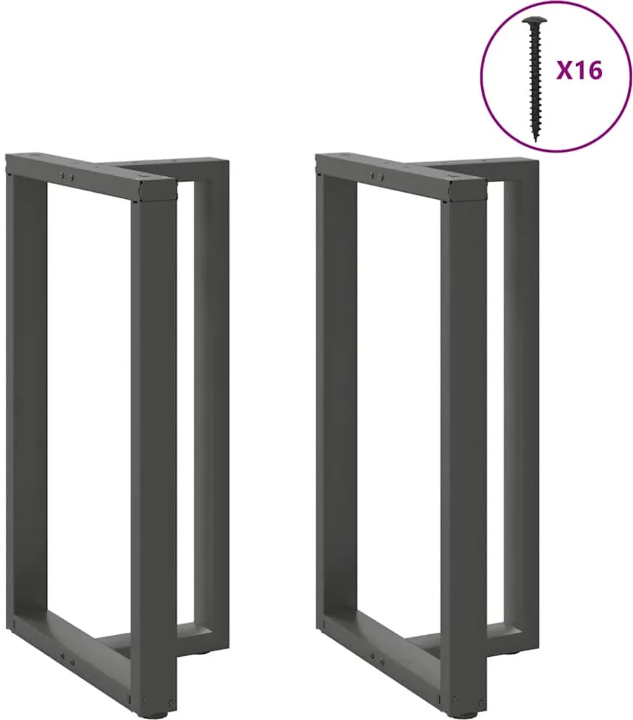 Supporti Tavolo Bar vidaXL T-Shape Acciaio Antracite 101cm 2pz