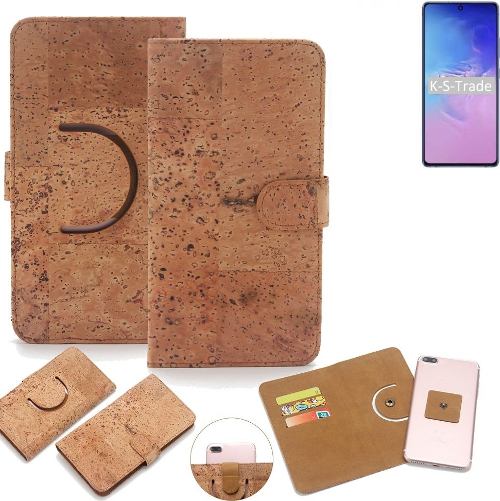 K-S-Trade Handy-Hülle Schutz-Hülle kompatibel mit Samsung Galaxy Note 10 Lite Handyhülle Schutzhülle Korkhülle Kork-Hülle 1x