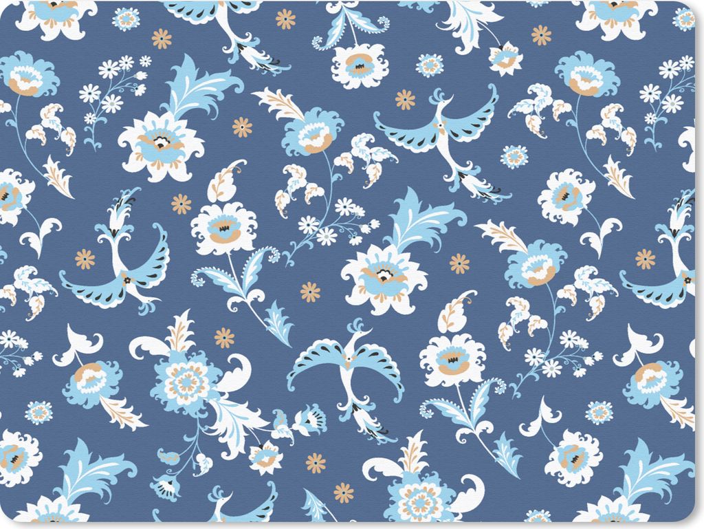 MuchoWow Mauspad Mousepad Muster - Vogel - Blumen 23x19 cm - Mousepads - Maus Mat - Pad - Mausunterlage - Schreibtischunterlage - Mauspad