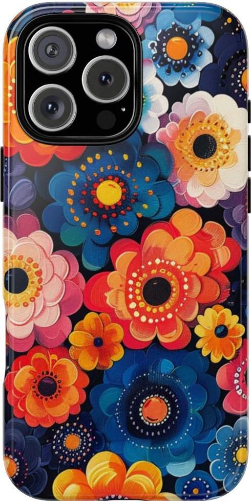 Lebendiges Blumenmuster – Hülle Kompatibel mit iPhone 16 Pro Max