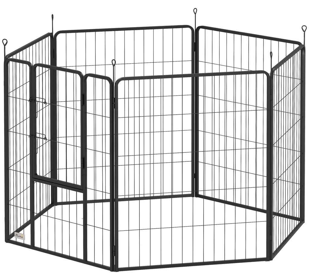 PawHut Puppyren, 100 cm hoog, 6-delig. Zelfbouw hondenren, Productafbeelding 