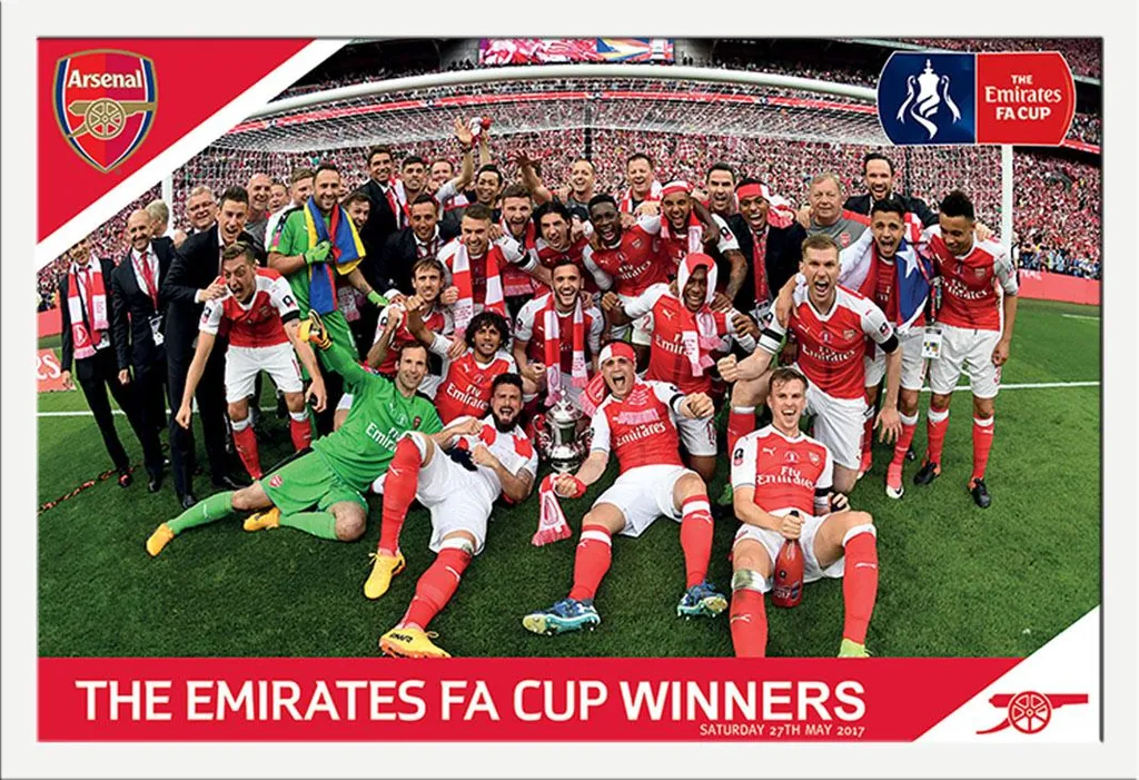 Offerta Poster Incorniciato Arsenal FA Cup - Cornice Bianca Shinsuke