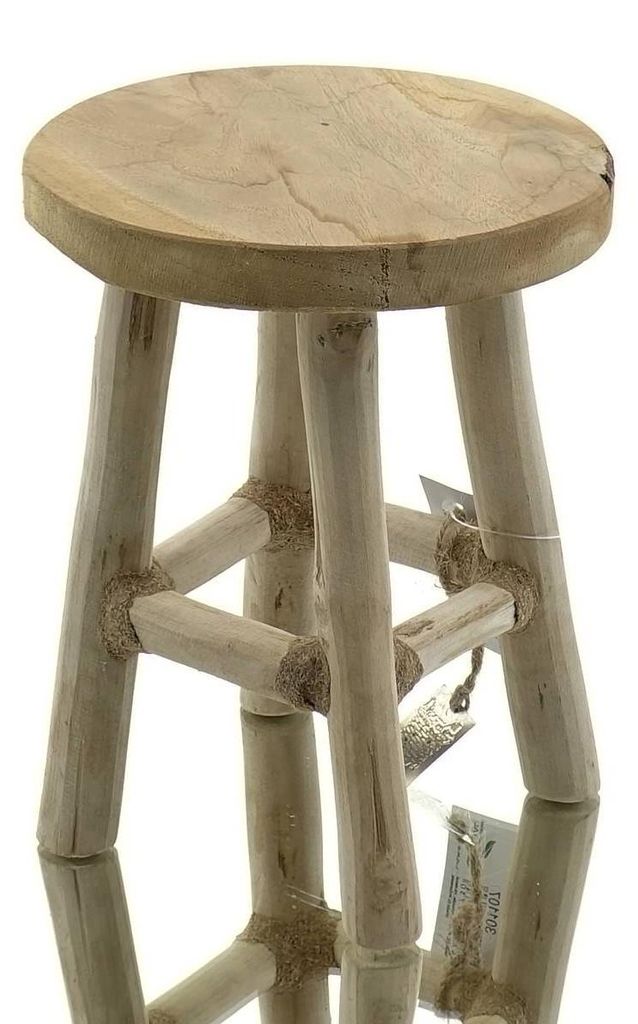 VAN DER LEEDEN Schemel Natur Ø 17 cm - Teakholz massiv Produktbild 