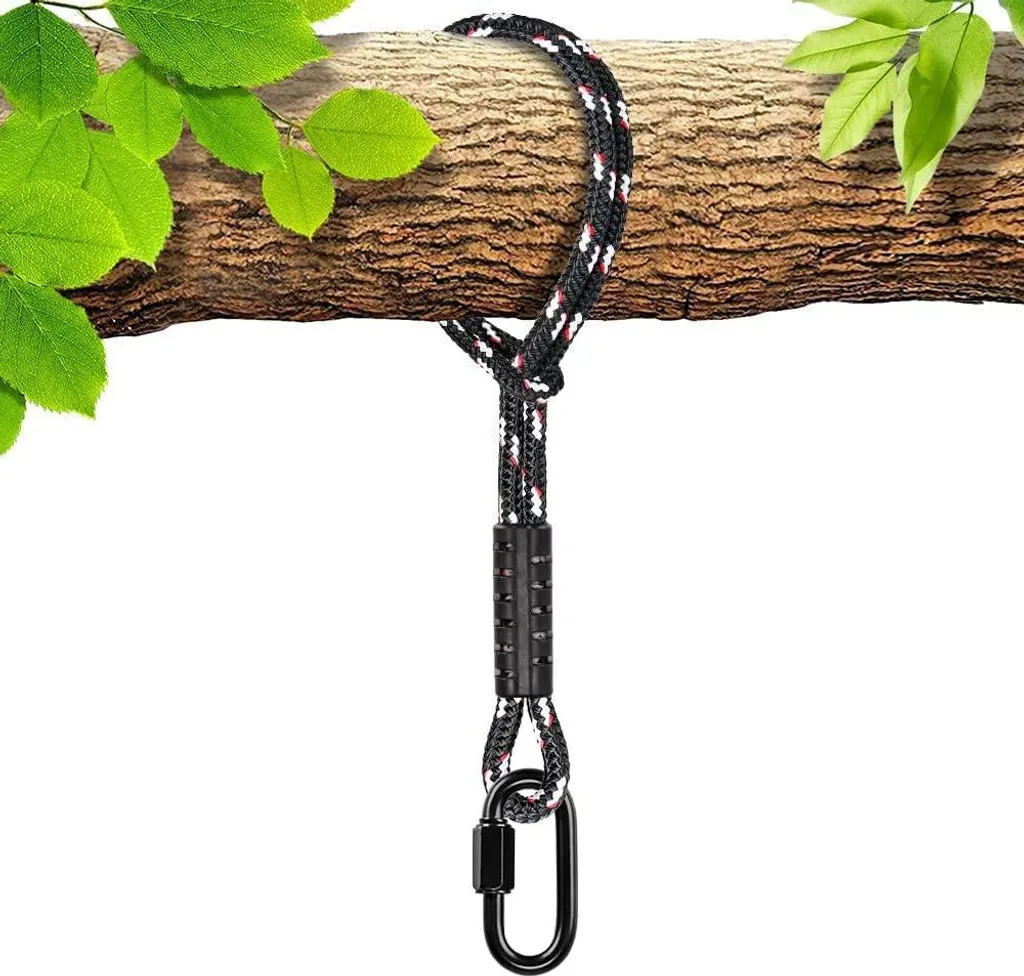 Kit Fixation Balançoire Arbre et Hamac Robuste - Sangle de Suspension 1M Noir