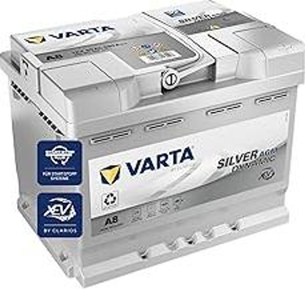 VARTA Silver Dynamic AGM Batterie A8 – Start-Stop und xEV Autobatterie 12V 60Ah 680A – Starterbatterie für Autos mit hohem Energiebedarf