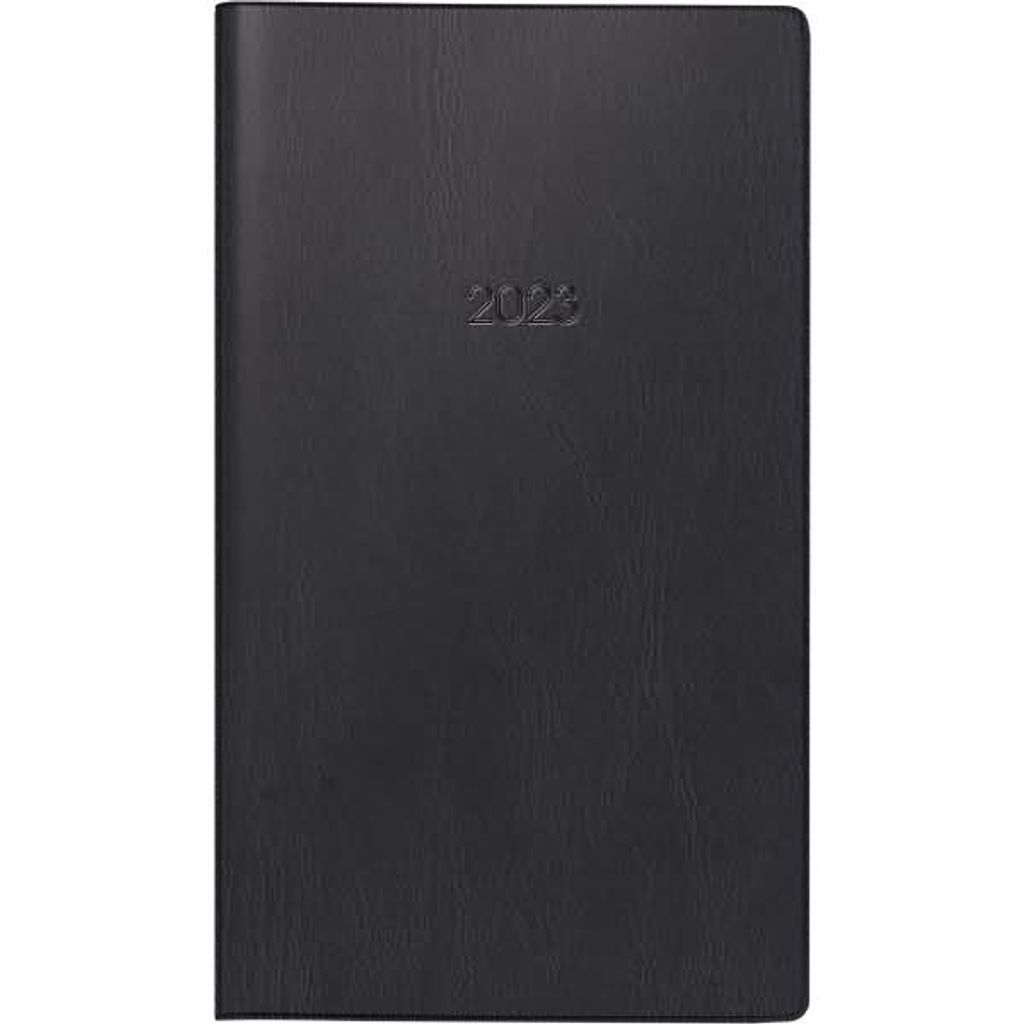 Wochen-Sichtkalender 755 15,3x8,7cm 1 Woche/2 Seiten Kunststoff schwarz 2023