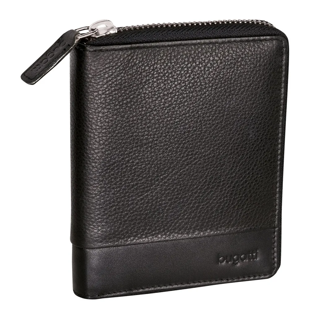 Porte-monnaie compact bugatti Atlanta cuir noir idéal pour vos essentiels