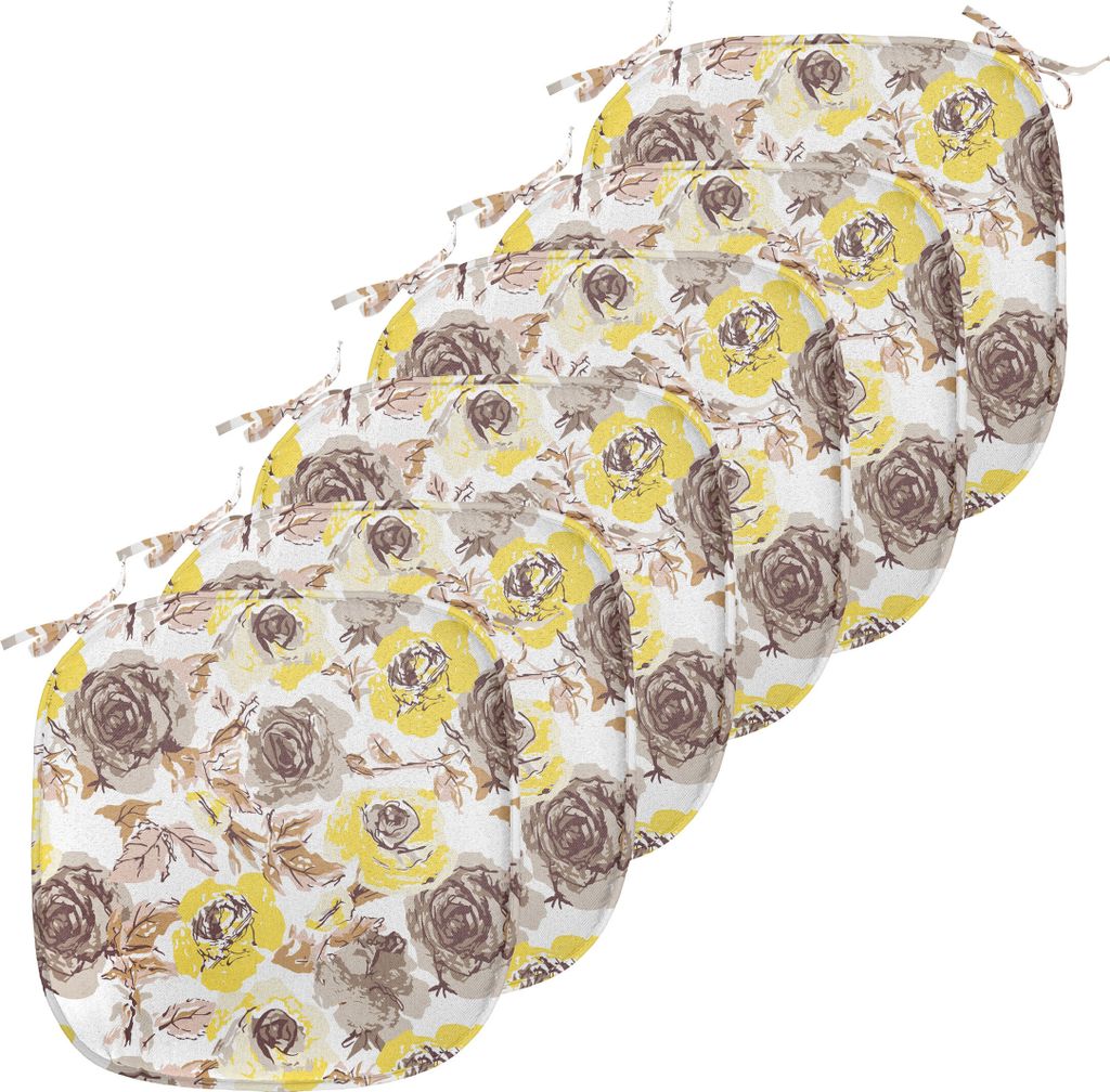 ABAKUHAUS Jahrgang Polster für Esszimmerstühle, Grungy Rosen Romantische, Dekoratives wasserfestes Kissen mit Riemen für Küchensitze, 40 cm x 4...