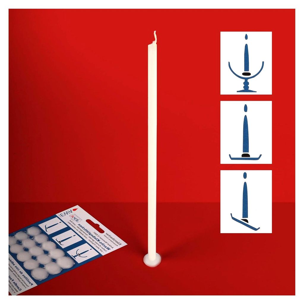 Set mit 30 Wachsplättchen für Kerzen – Hält Kerzen stabil und sicher, wiederverwendbar – Kerzenhalter für festen Halt auf allen Oberfläche...