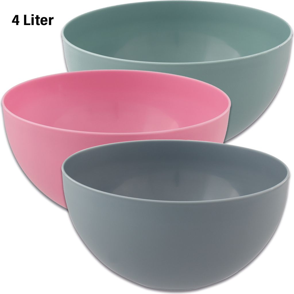 Centi Kunststoff Schüssel 4 Liter rund 24 x 12 cm pastellfarben