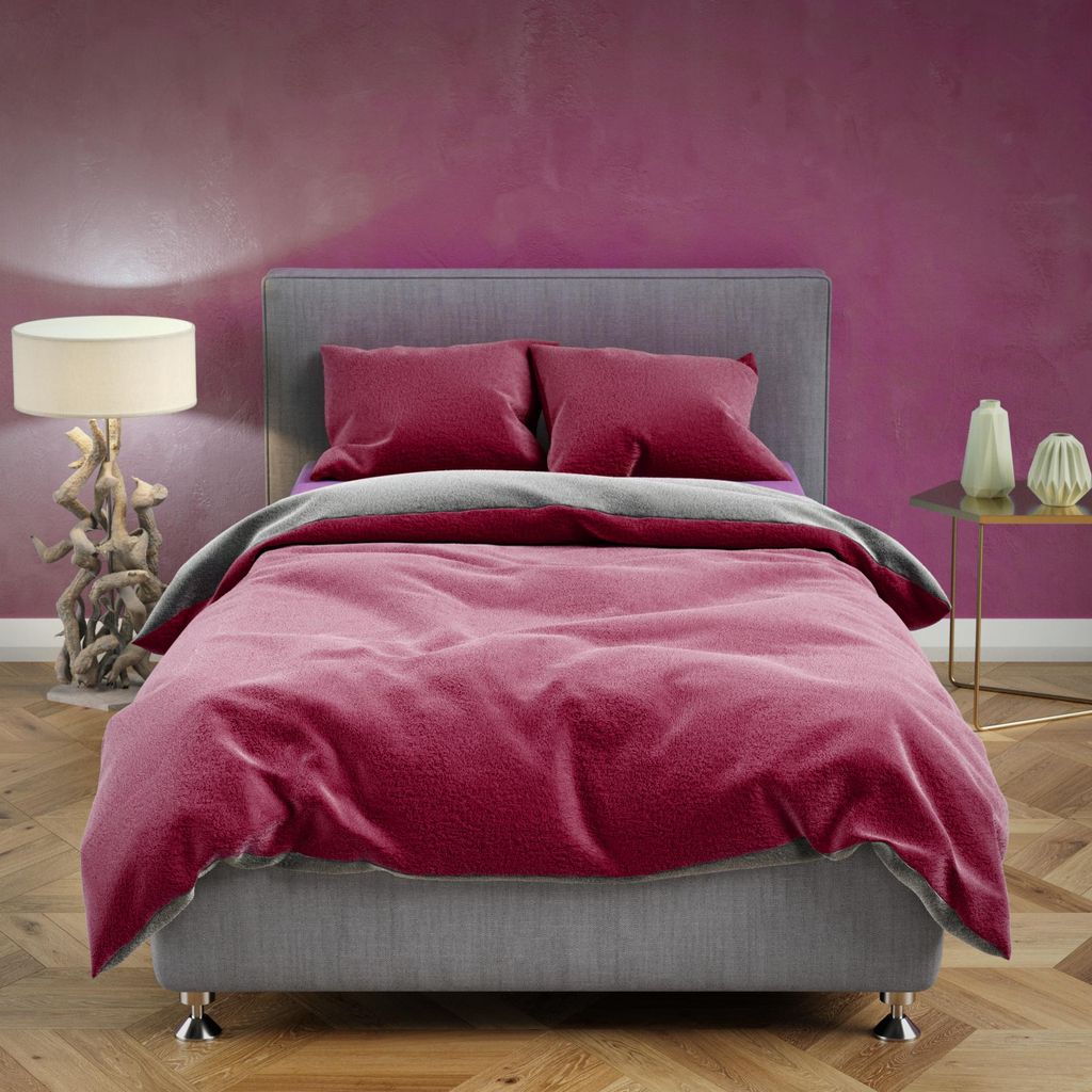 Set di biancheria da letto in peluche 135x200 cm Bordeaux Immagine del prodotto 
