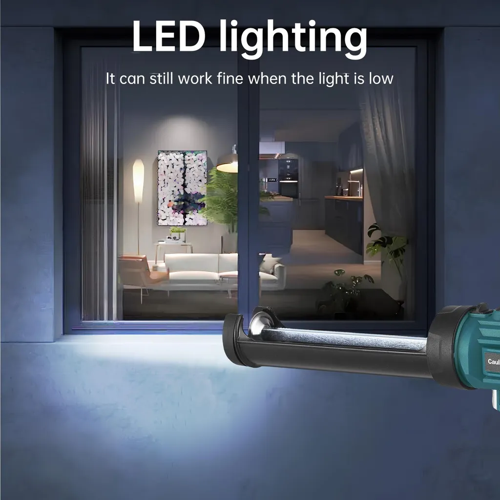 Pistolet à mastic électrique 20V à 4 vitesses avec éclairage LED intégré - 6