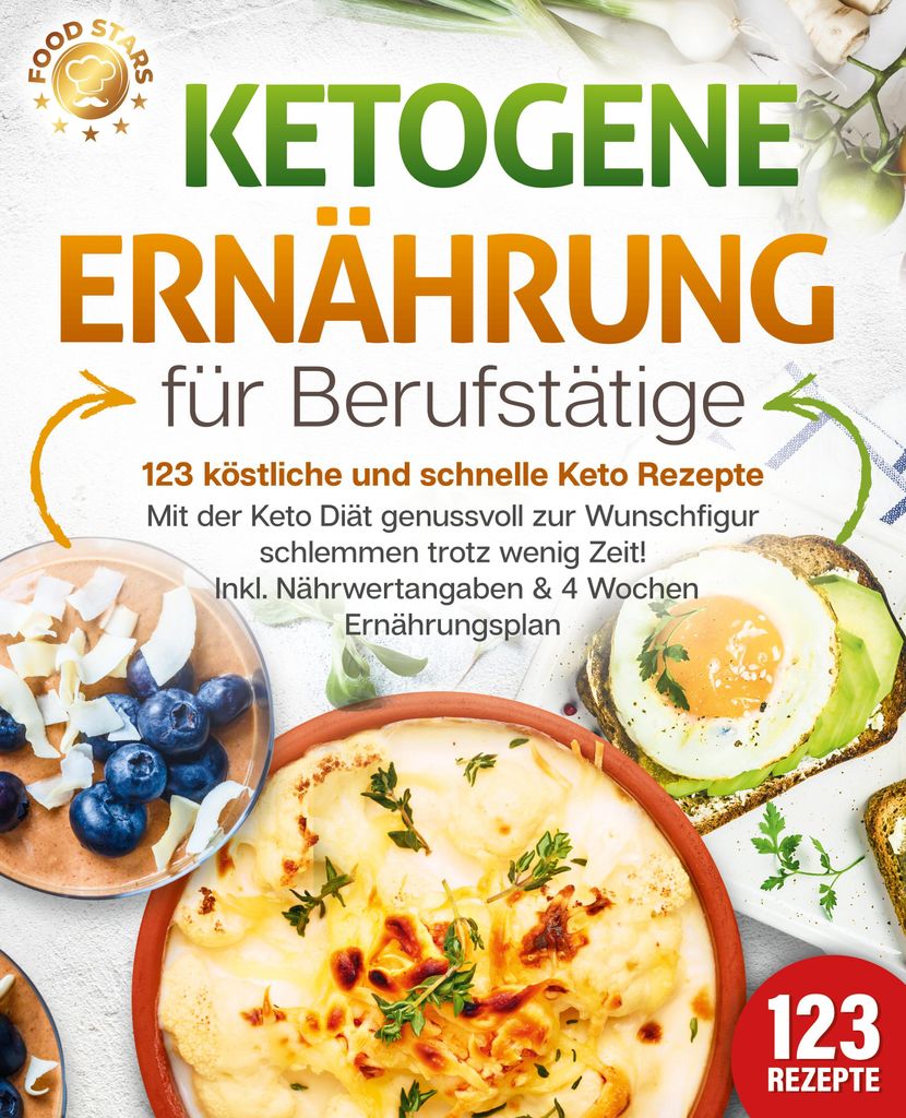 Ketogene Ernährung für Berufstätige - 123 köstliche und schnelle Keto Rezepte: Mit der Keto Diät genussvoll zur Wunschfigur schlemmen trotz we...