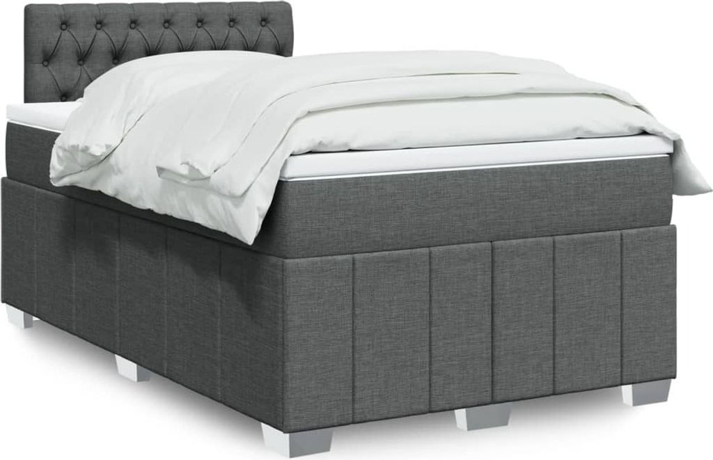 Maison Exclusive - Boxspringbett mit Matratze Dunkelgrau 120x200 cm Stoff