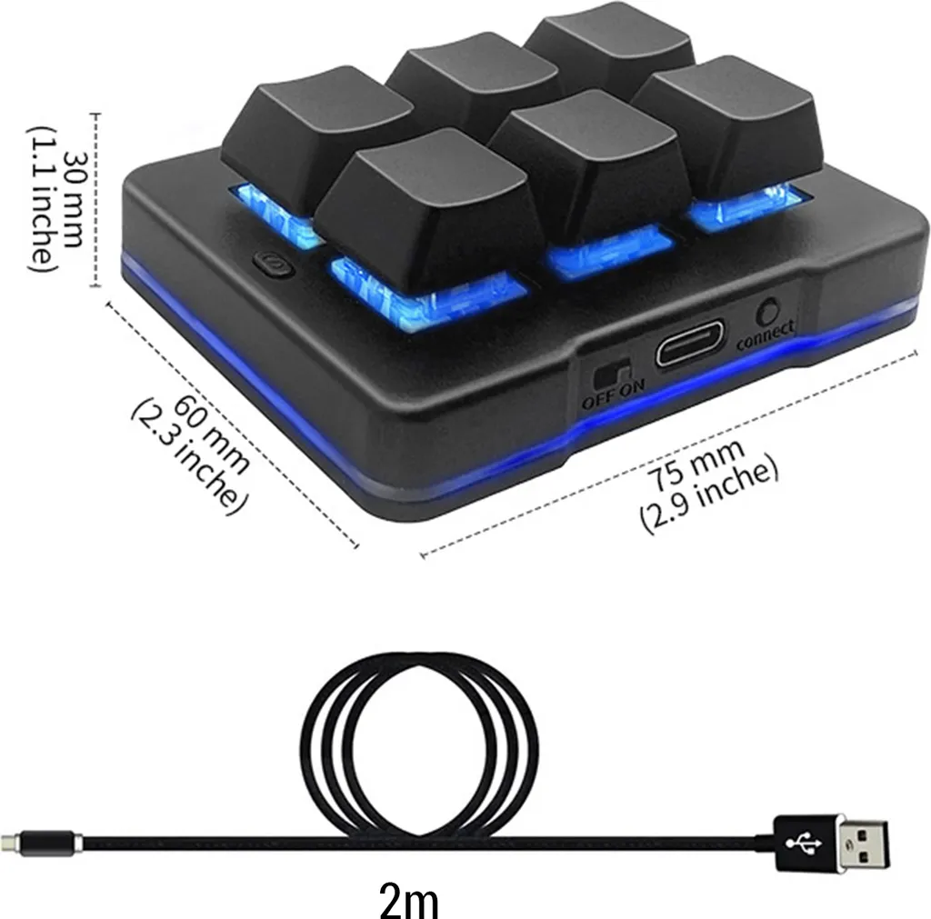 Clavier programmable 3 modes avec 6 touches mécaniques et Bluetooth - 10