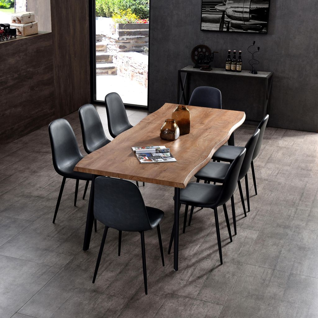Ausziehbarer Tisch Holzplatte 6 bis 8 Personen Forest