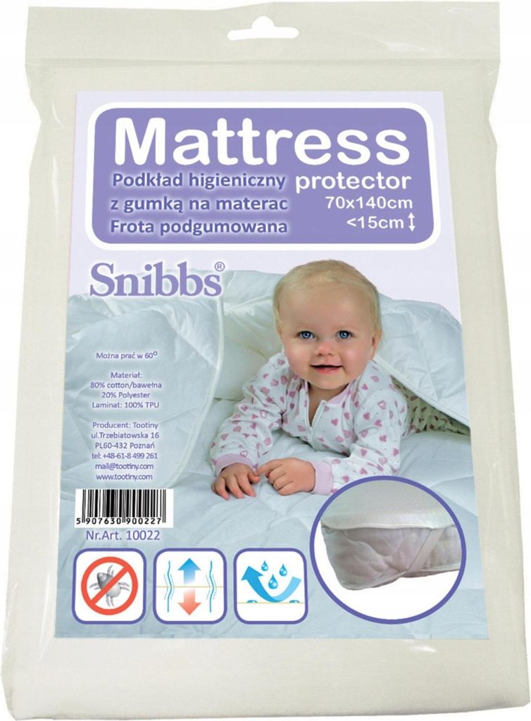 Wasserdichter Matratzenschoner mit Gummiband 70x140 cm - Weiß