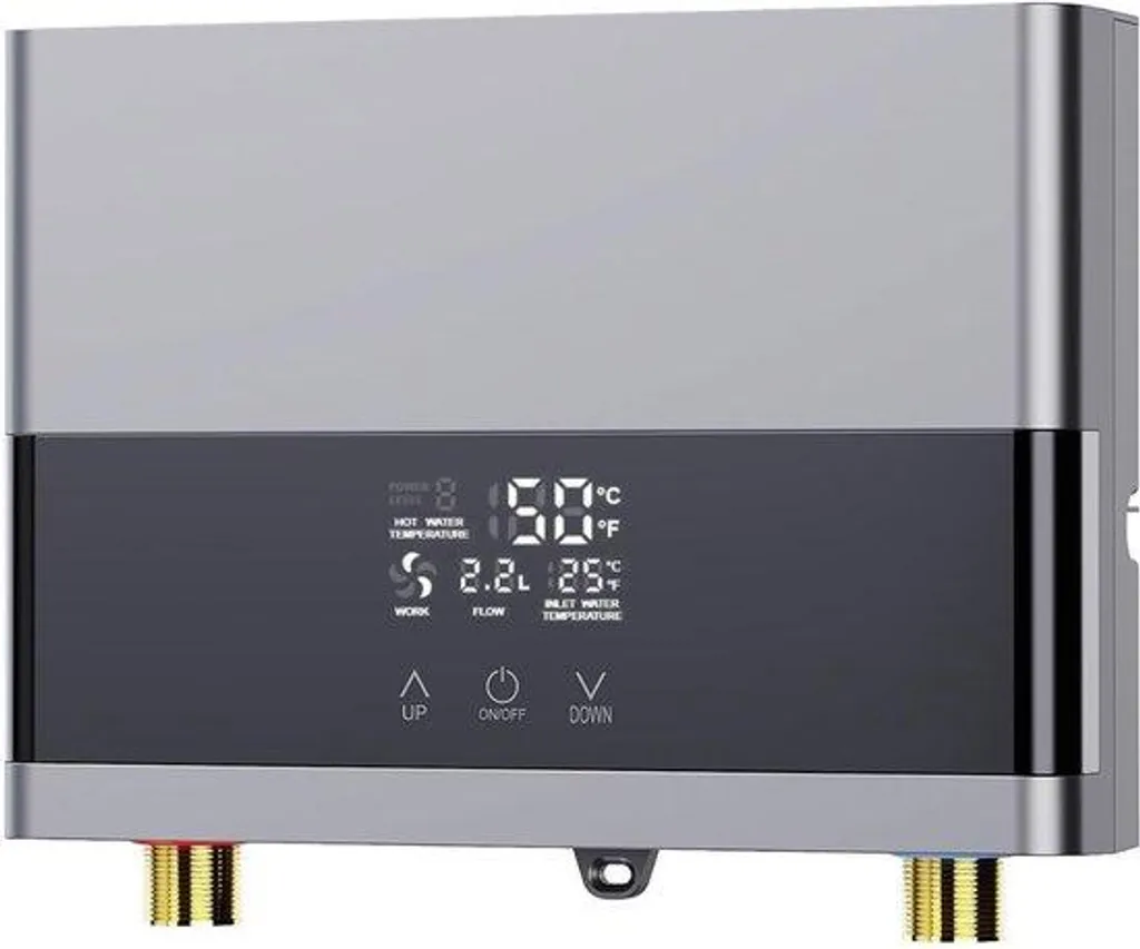 Chauffe-eau instantané pour cuisine avec écran digital - Argent - 3000W