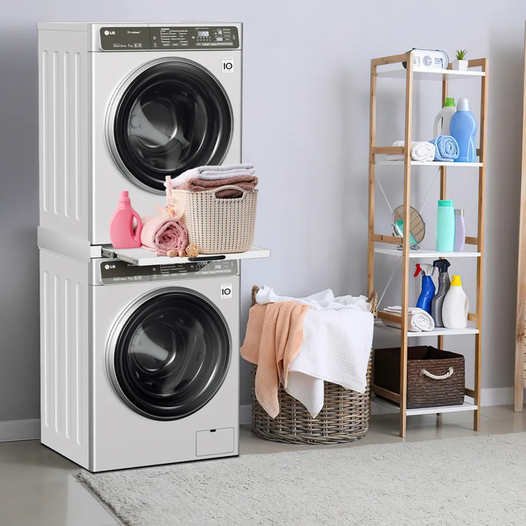 Kit de superposition lave-linge et sèche-linge avec tablette tiroir