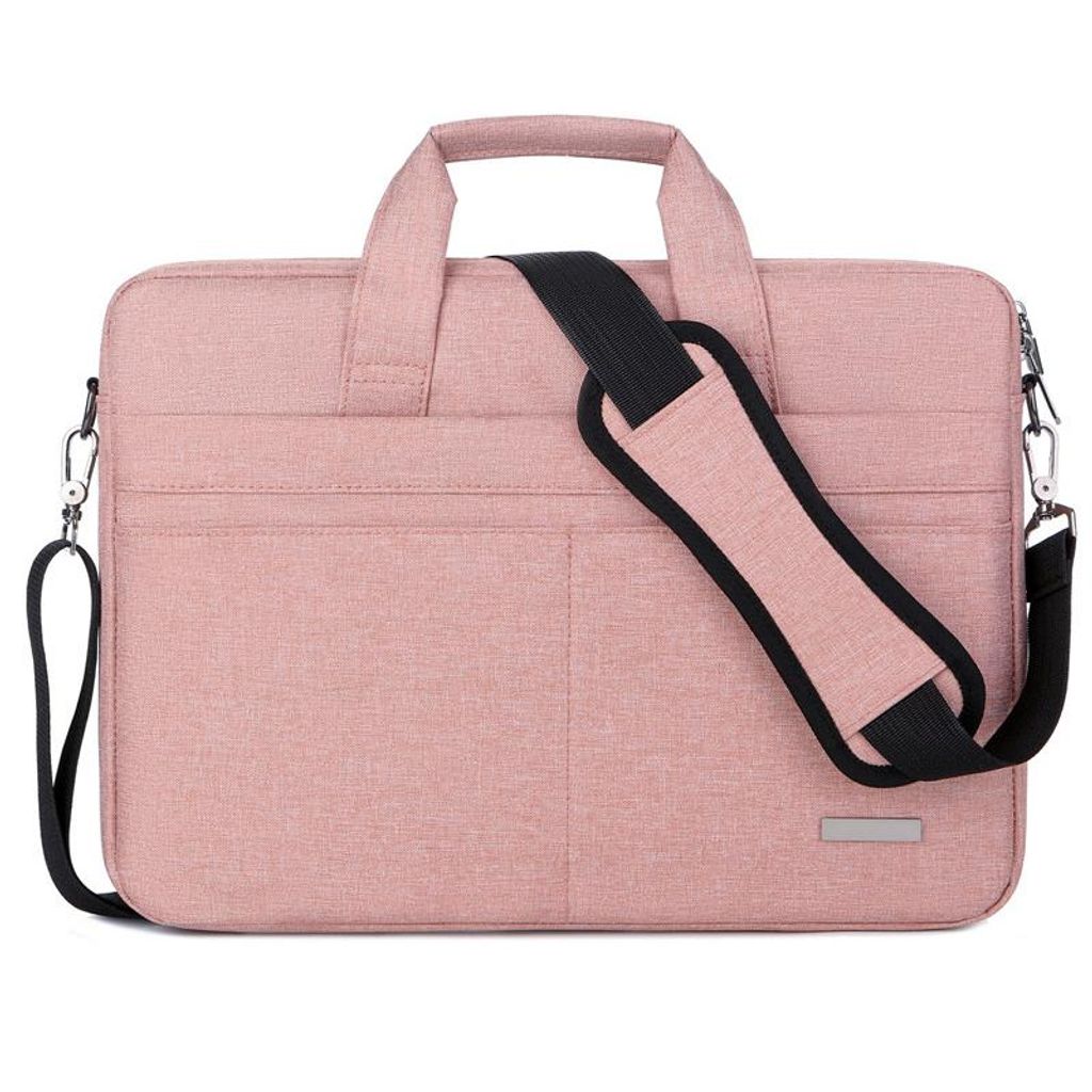 Student Laptop Tasche, Wasserdicht Oxford Stoff, Leicht Notebook Hülle, Stilvoll Groß Kapazität, 14-15 Zoll, Rosa