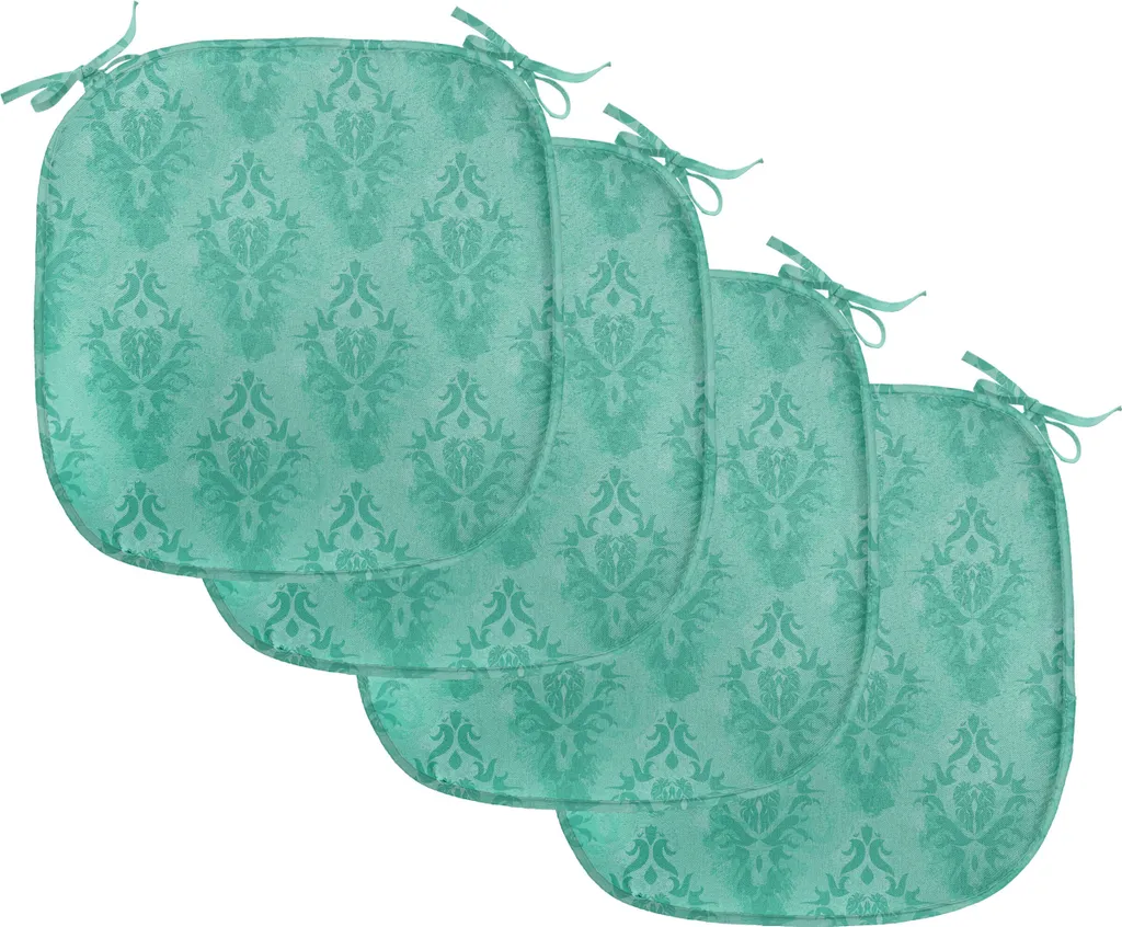 Coussin pour Siège de Cuisine 40x40 cm Lot de 4 Vert Déperlant