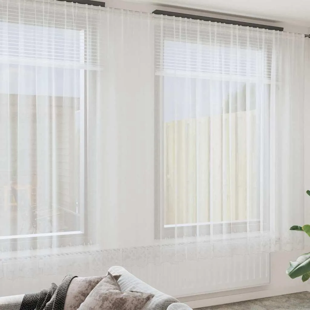 Tende con Drappeggi Bianco 400x260cm Poliestere Arredamento Design
