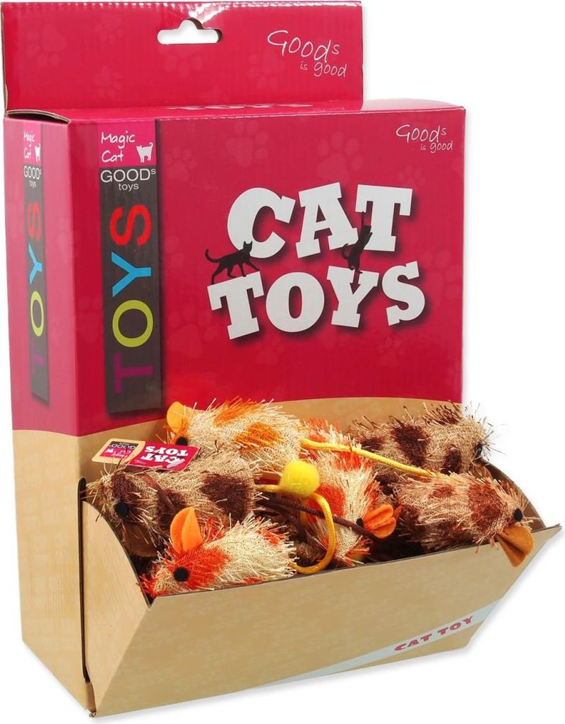 Display Toys MAGIC CAT Maus Plüsch / Baumwolle mit Katzenminze 6 cm 60 Stück