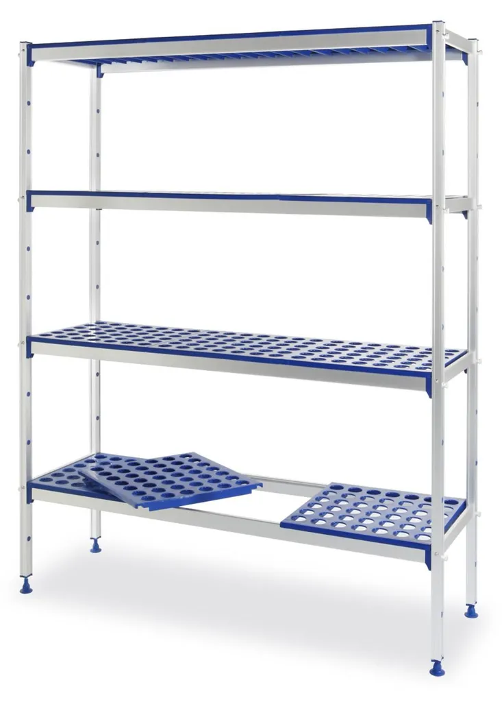 Étagère aluminium 4 niveaux 1280x405mm robuste et modulable par HENDI - 2