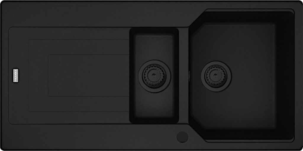 Franke Spüle URBAN UBG 651 in BLACK MATT - BLACK COLLECTION inkl. Abtropfbecken / Ausschnittmaß 980 x 480 mm / Granitspüle