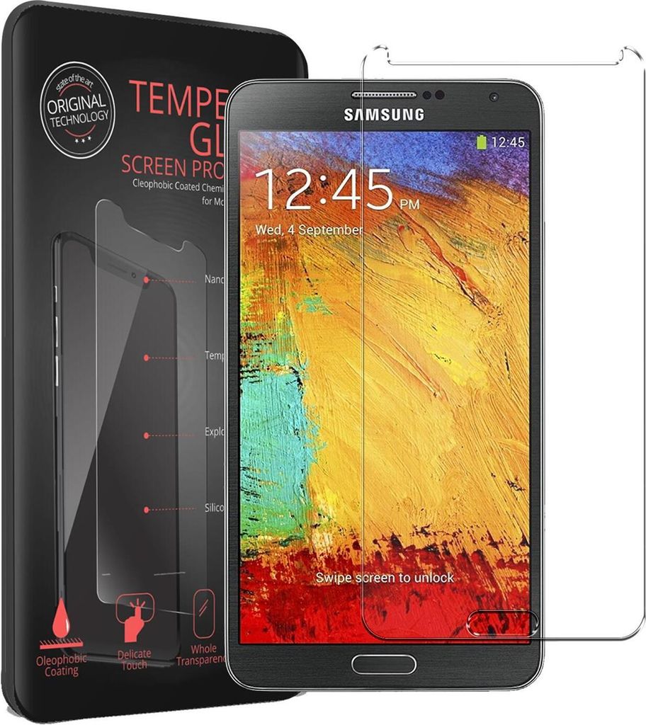 2x Conie Glasfolie für Samsung Galaxy Note 3 Displayschutz Folie Panzer Glas Premium Schutzfolie Set Blasenfrei