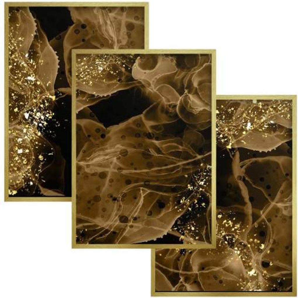 Poster Wandbilder Gold Wanddekoration für Glamour Wohnzimmer