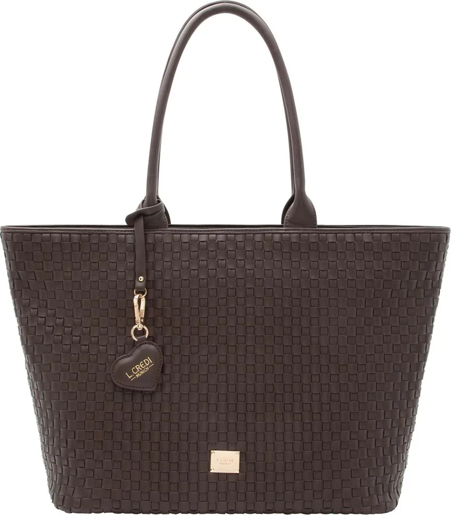Sac shopper Radka Chocolate L.CREDI grand cabas marron élégant pour femme