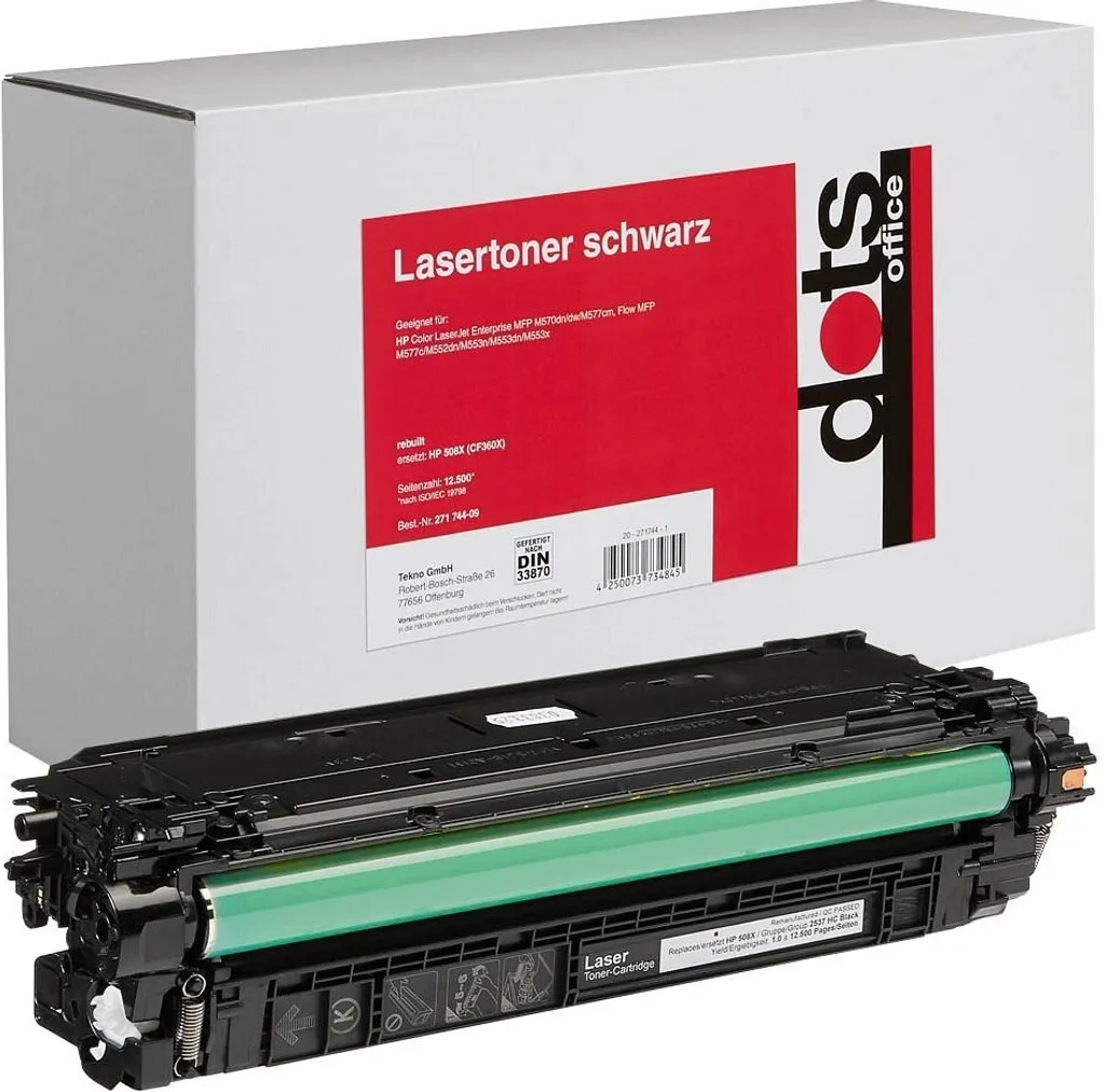 Toner noir compatible HP 508X CF360X pour impressions de bureau à haut débit