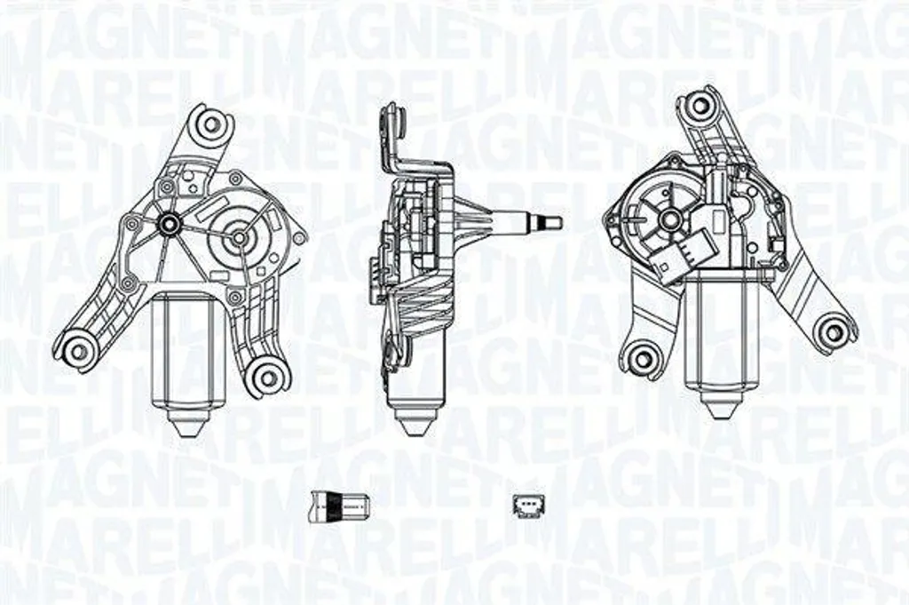 Moteur essuie-glace arrière Magneti Marelli 064071300010 Logan MCV