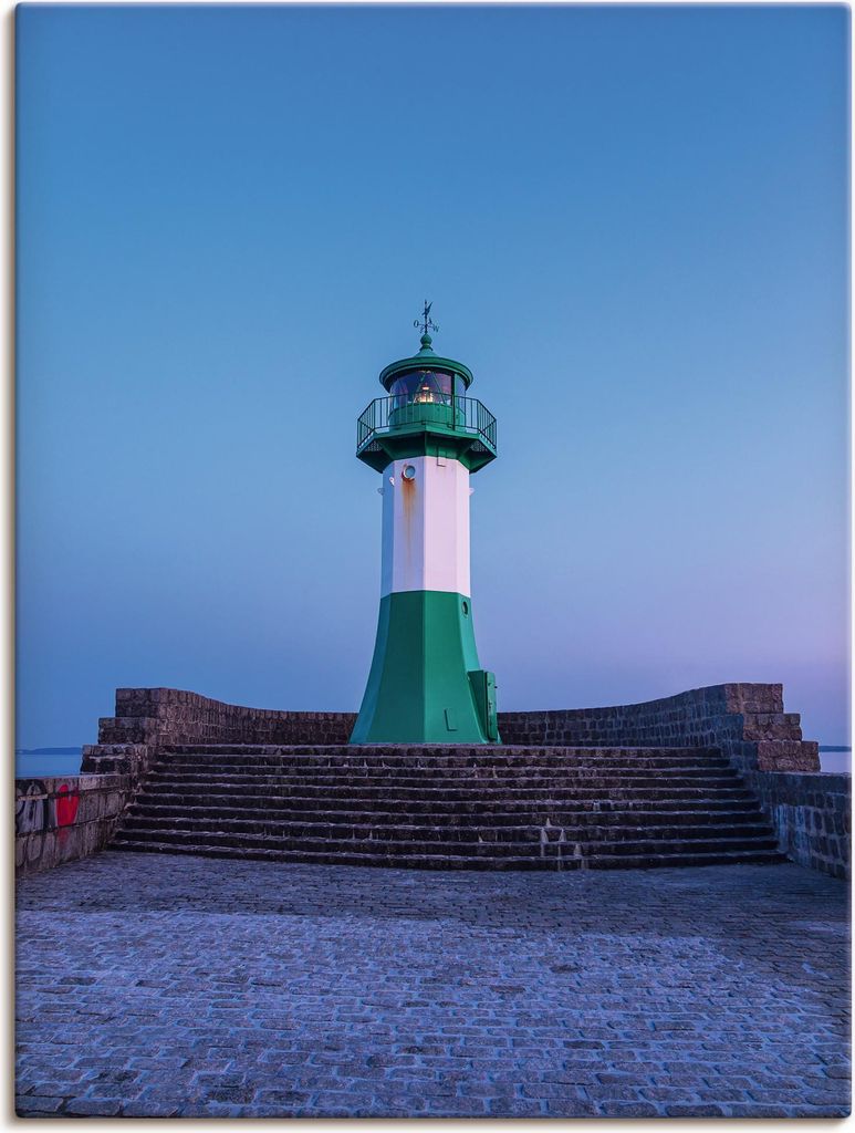 ARTland Leinwandbild Leuchtturm auf der Mole von Sassnitz Größe: 45x60 cm