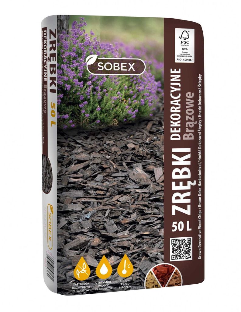 Copeaux de bois décoratifs pour le jardin - 50l - Marron - Image du produit 