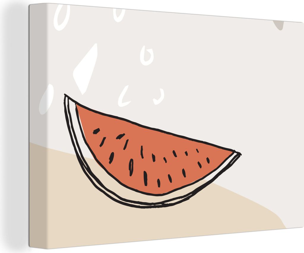 OneMillionCanvasses - Leinwandbilder - 140x90 cm, Sommer - Melone - Rot, Wandbilder Kunstdruck Wanddekoration